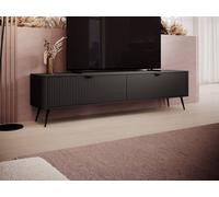 Vente-unique TV Unit In MDF With 2 Doors - Black - ELONARIA By Pascal MORABITO Vente-unique Black