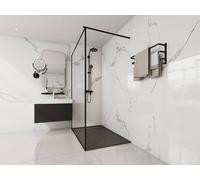 Vente-unique Ultra-Slim Trimmable SMC Resin Shower Tray for Surface Or Recessed in Black | Size: 1400mm x 900mm Vente-unique Black 1400mm x 900mm