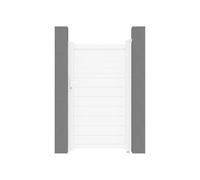 Vente-unique - Viazo White Aluminium Double Door L103 x H181 cm