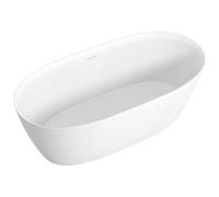 Vente-unique - Zafiro Freestanding Bathtub Acrylic White 160 cm x 78 cm | High gloss finish for added shine | Overflow and drain included
