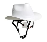 Vented HDPE Hard Hat with Cowboy Brim for Construction | Vented HDPE Shell with Adjustable Interior Fit and Chin Strap for Construction Crews Ranch and Field Work