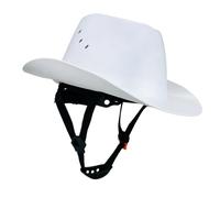 Vented HDPE Hard Hat with Cowboy Brim for Construction | Vented HDPE Shell with Adjustable Interior Fit and Chin Strap for Construction Crews Ranch and Field Work