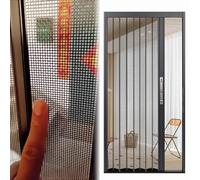 Vented Mesh Sliding Door Screen, Metal Interior Folding Door with Lock, Accordion Style Foldable Gate, No Drill, Bedroom Hallway Divider Door