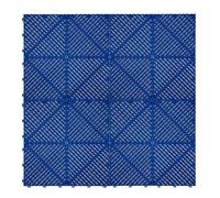 Vented Modular Interlocking Flooring Tiles & Edges 120 x Blue Single Garage Heavy Duty Floor Mat Showroom Workshop Outdoor Polypropylene Anti Slip Weather Resistant Drainage Channels 3.2m x 6m 19.2m2