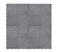 Vented Modular Interlocking Flooring Tiles & Edges 120 x Grey Single Garage Heavy Duty Floor Mat Showroom Workshop Outdoor Polypropylene Anti Slip Weather Resistant Drainage Channels 3.2m x 6m 19.2m2