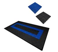 Monster Shop Monstershop Vented Garage Floor Tiles With Edges- 90 Black & 30 Blue, Black