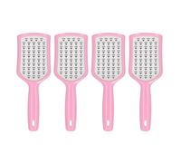 Vented Paddle Brush, Dry and Wet Vented Detangling Brush, Ergonomic Handle, 4 Pieces for Thick Hair Salon (Pink Handle)