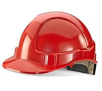 VENTED SAFETY HELMET WITH RATCHET RED