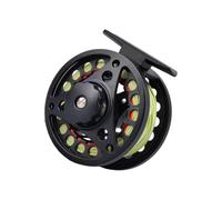 Vented Spool Fly Reel for Outdoor Anglers, Preloaded Casting Line, Front Tension Knob, Switchable Left Right Handle Pre Spooled Fly Reel Large Arbor Freshwater Fishing Vented Spool Preloaded Line Lake