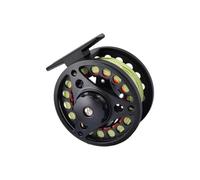 Vented Spool Fly Reel for Outdoor Anglers, Preloaded Casting Line, Front Tension Knob, Switchable Left Right Handle Fishing Reel