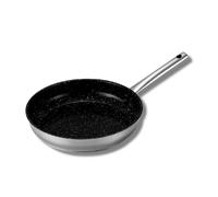 Venteo Black 28 cm Stainless Steel Frying Pan with Non-Stick Ceramic Coating - Suitable for All Induction / Vitro Ceramic / Electric / Gas Hobs - Various Sizes 20/24/28 cm - Black
