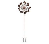 Venti Wind Spinner With Solar Powered Crackle Ball - Outdoor Garden Rustic Effect Decoration With Multicoloured Led Light - H130Cm