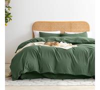 Ventidora Duvet Cover Set 100% Organic Washed Cotton Linen-Like Texture 3 Piece Bedding Set King Size,1200 Thread Count Luxury Soft and Comfortable,with Corner Ties(1 Duvet Cover+2 Pillowcases)