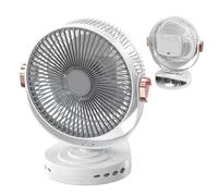 Ventilador De Sobremesa Con Pinza - Ventilador De Escritorio - 20 cm USB Recargable Velocidad Silencioso Luz Nocturna Colgable Para Viajes Tienda Casa Coche Carrito Dormitorio | Ventilador Cl