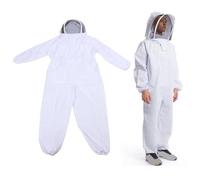 Ventilated Beekeeping Suit with Mesh Veil, Polycotton Beekeeper Outfit with Gloves for Professional and Beginner