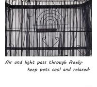 Ventilated Bird Cage Cover with Breathable Nylon Mesh Material to Provide Full Coverage and Minimize Mess Issues (E)