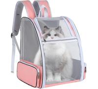 Ventilated Cats Dogs Rabbits Carrier Backpack for Small Pets and Puppies - Perfect for Outdoor Adventures and Vet Visits, Ultimate Comfort On-The-Go (Pink)