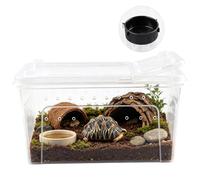 Ventilated Feed Reptile Terrarium & Transparent Cage | Reptile and Chameleon Enclosure for Pets: Amphibians, Arachnids, Turtles, Jumping Spiders and Dragons
