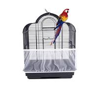 Ventilated Nylon Netting, Mesh Protective Cover, Parakeet Seed Protection Net for Bird Cage Dust-Proof Cover, Collects Seeds. (White)
