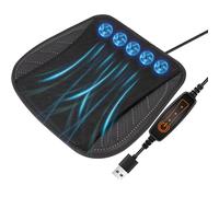 Ventilated Seat Cushion with USB Port Breathable Cooling Pad Built-in Fans Adjustable Wind for Car Home and Office Chairs