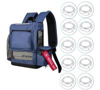 Ventilated Ultra Lightweight Backpack Compatible with Inogen Rove 6, Inogen One G5, OxyGo Next, Bundle with (10) 4ft cannulas, Medical tag Backpack fits Single or Double, Zippered Bottom (Navy)