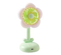 Ventilateur De Bureau Silencieux | Petits Ventilateurs À Fleurs Pour Le Refroidissement De La Chambre | Circulateur D'air Avec Veilleuse Et 2 Vitesses Pour Filles Et Femmes, Source D'alimentation