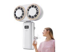 Ventilateur Portable,Ventilateur Personnel Nomade | Ventilateur Rechargeable 5 Vitesses avec Affichage Numérique Double Flux d'Air pour Camping Sport Randonnée Plage Intérieur et