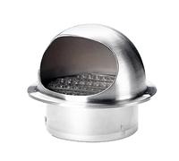 Ventilating Cowl,Air Vent Grille, Stainless Steel Wall Vent Hood Bull Nosed External Extractor Hood Wall Mount Exhaust Covers Vents Outlet,80mm/3.15in