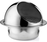 Ventilating Cowl,Ventilation Outlet Cap 304 Stainless Steel Air Vent Metal Round Bull-Nose Vent Grille Cover Exhaust (Size : 300mm/11.8in) (Size : 180mm/7.1in)