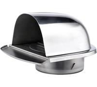 Ventilating Cowl,Ventilation Outlet Cap, Vent Cowl 304 Stainless Steel Exterior Wall Vent Cowl Type N Exhaust Port Range Hood (Size : 150mm) (Size : 150mm)