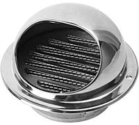 Ventilating Cowl,Wall-Mountable Metal Round Bull-Nose Vent,Stainless Steel Duct Cover,Round Ventilation Grill Screen Hood (Size : 160mm/6.3in) (Size : 150mm/5.9in)