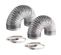 Ventilation Air Ducting Aluminum Foil Flexible Hose 2 Clamps Include Cooker Hood Duct Vent 80/100/120/150/160/170/180/200/250/300mm Flexible Vent Hose Pipe For Extractor Fan, Hydroponics(2m,300mm)