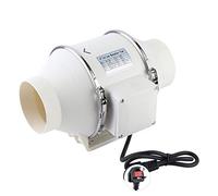 Ventilation Blower Air Vent, 220V Duct Inline Fan for Kitchen Hydroponic Room, 220V UK Plug (4inch)