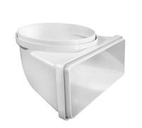 Ventilation CGV229B Vertical Curve from Round Tube ø 150 mm to Rectangular 220x90 mm ABS White Color
