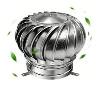 Ventilation Chimney Cowl, Rotating Chimney Cowl Cap, Stainless Steel Turbine Roof Ventilator Anti Downdraught Chimneys Cover for Houses Factory Attic Roof Vent Cap(201-100mm/4in)