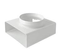 Ventilation CRTV229B Vertical "T" Connector from Round Tube ø 150 mm to Rectangular 220x90 mm. White Color