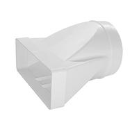 Ventilation Duct Reducer, 220mm x 90mm Flat Channel to 150mm Round Pipe, Plastic Connector