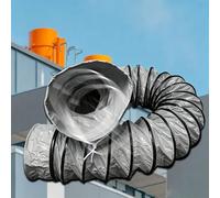 Ventilation ducting Heavy Duty 3m Flexible Air Duct Hose, Waterproof PVC Ventilation Duct for HVAC/Grow Tent/Warehouse, Commercial Kitchen Exhaust Pipe(Gray,Ø 115cm(45.3in))