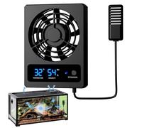 Ventilation Fan - 11.3x8.5x2.5cm PP Low Noise 28dB | Digital Temperature Humidity Control Reptile Cooling Fan | Terrarium Back Clip Smart Exhaust | Air Circulation Device For Snake Lizard Tank Use