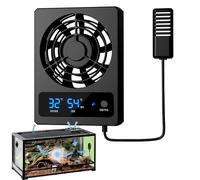 Ventilation Fan For Reptile Enclosure - Smart Temperature And Humidity Gauge With LED Display, Quiet Strong Wind Airflow | Low Noise Cooling System Terrarium Vivarium Dragon Lizard Snake Gecko Tank