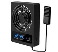 Ventilation Fan for Reptile Tank, Cooling Fan Dehumidifier with LED Display for Rainforest Terrarium Vivarium, Improving Air Circulation for Amphibians, Reptiles Snakes
