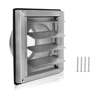 Ventilation Grille 150mm Stainless Steel Air Vents Cover, Louvered Cover Vent Flat Ducting Wall Inlet