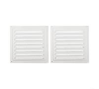 Ventilation Grille 200x200mm, Fish Scale Pattern Louver for HVAC Ceiling Side Wall, Exterior Wall Rainproof Perforated Vent Cover for Chassis Electrical(2PCS White)