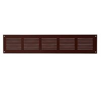 Ventilation Grille, 500 x 100 mm, exhaust grille, brown, weather protection grille, with insect screen, made of sheet steel, mr 5010b
