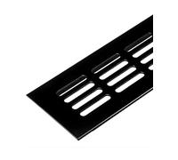 Ventilation Grille Door Grille Black Aluminium Ventilation Grille Square 800 x 60 mm Furniture Grille Aluminium for Heating Wall etc. Made in Germany, 1 Piece - Ventilation Plate with Screws.