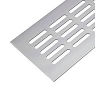 Ventilation Grille Door Grille Silver Aluminium Ventilation Grille Square 300 x 80 mm Furniture Grille Aluminium for Heating Wall and More 1 Piece - Ventilation Plate Oval for Ventilation, Silver