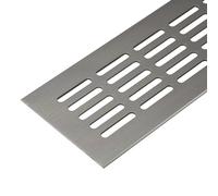 Ventilation Grille Door Grille Stainless Steel Aluminium Ventilation Grille Square 800 x 80 mm Furniture Grille Aluminium for Heating Wall etc. 1 Piece - Ventilation Plate Oval, Silver