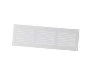Ventilation Grille/Exhaust Air Grill Bug Screen Weather Guard - - 300 x 100 mm Made of Sheet Steel, White, MR3010