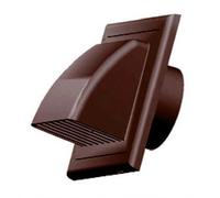 Ventilation Grille Exhaust Air Supply Air Extractor Trim Backflow Flap Diameter 100 mm ABS Brown Outer Hood