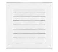 Ventilation Grille Metal White 165 x 165 mm Insect Net Air Vent Grid Cover MTA 2B Lamella Grill Weather Resistant